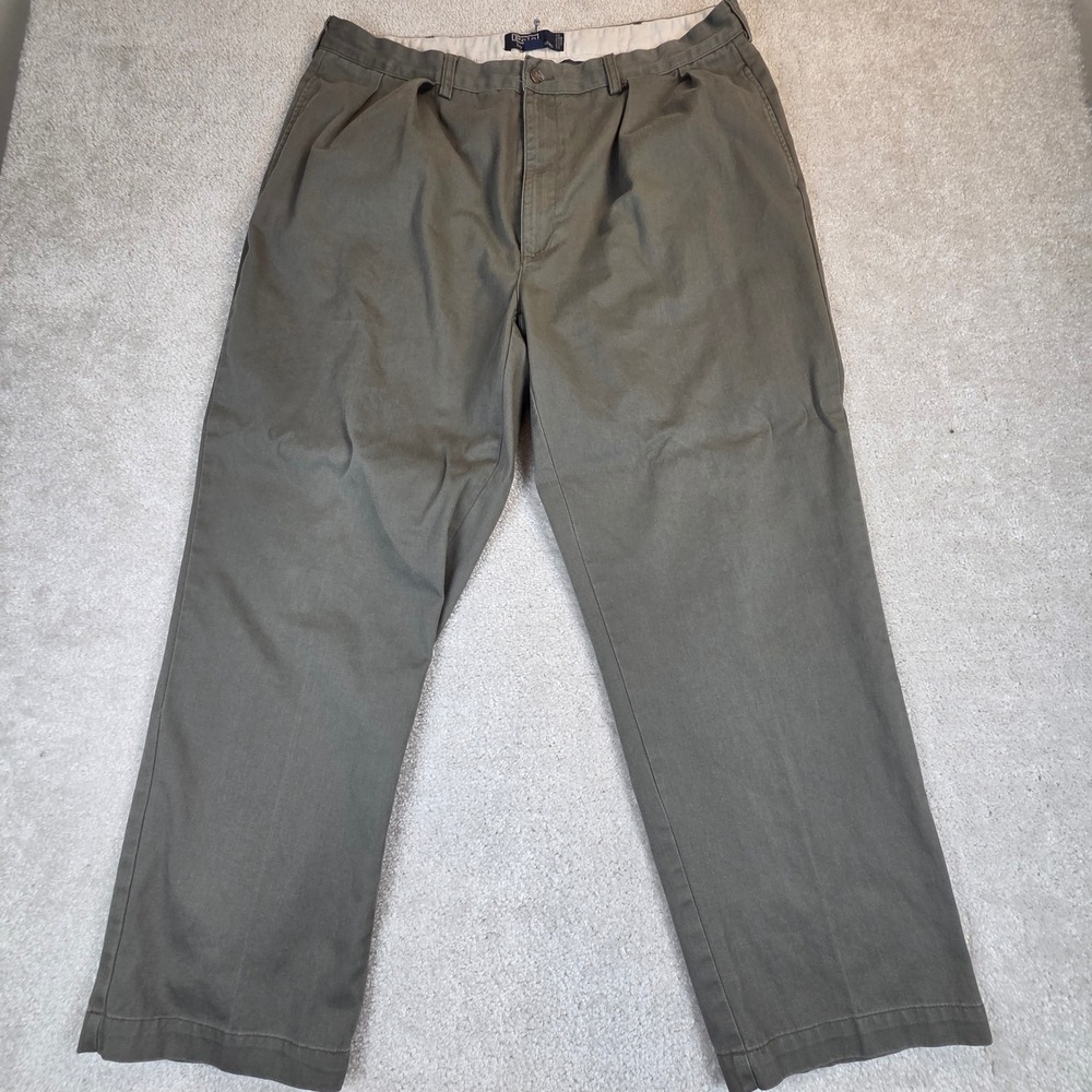 Vtg Polo Ralph Lauren Andrew Pant Mens 40x30 Olive Green Pleated Chino Twill